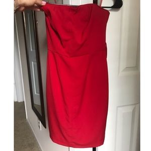 Formal red strapless dress